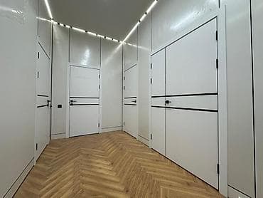 Межкомнатная дверь, Новый, Глухие, Одностворчатая, Деревянная, Распашная, Витражная, цвет - Белый at lalafo.kg Межкомнатная дверь, Новый, Глухие, Одностворчатая, Деревянная, Распашная, Витражная, цвет - Белый