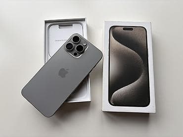 IPhone 15 Pro, 1 ТБ, Natural Titanium, Коробка at lalafo.kg IPhone 15 Pro, 1 ТБ, Natural Titanium, Коробка