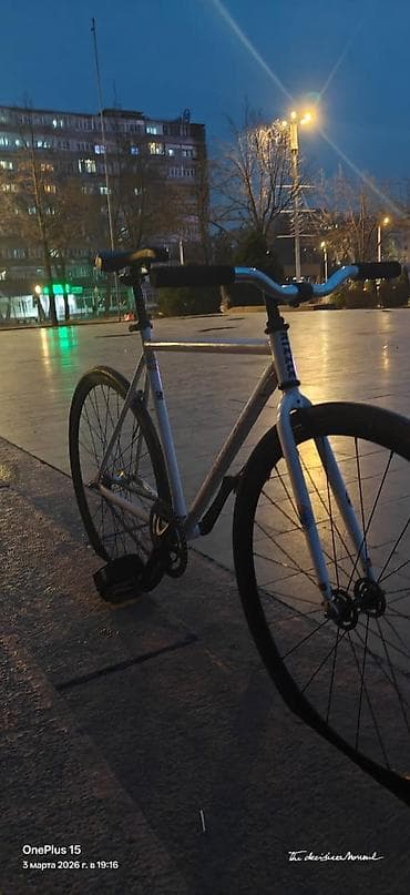 Городской фикс-байк - Лёгкая стальная рама и вилка, окраска белая с lalafo.kg да — 3 Городской фикс-байк - Лёгкая стальная рама и вилка, окраска белая с — 3