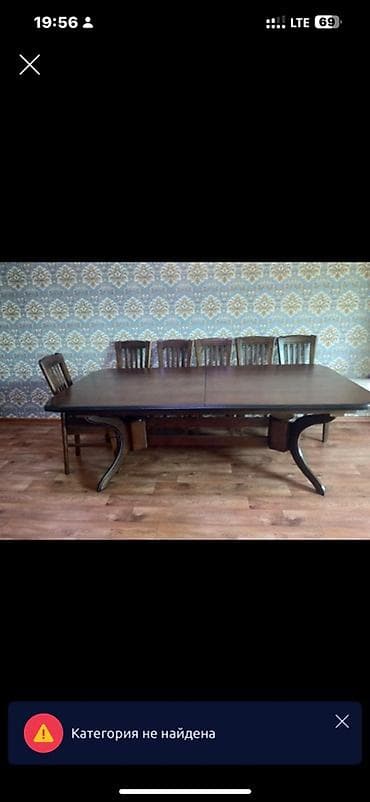 Стол и стул для зала, цвет - Коричневый at lalafo.kg Стол и стул для зала, цвет - Коричневый