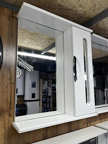 Зеркальный шкаф для ванной - Настенный зеркальный модуль с полкой по at lalafo.kg Зеркальный шкаф для ванной - Настенный зеркальный модуль с полкой по