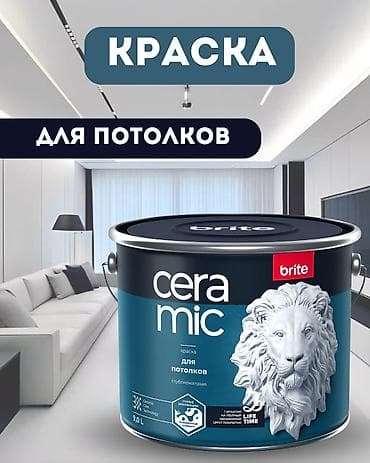 краски гуашь: Краска BRITE PROFESSIONAL для потолков белая матовая база at lalafo.kg — 1 краски гуашь: Краска BRITE PROFESSIONAL для потолков белая матовая база — 1