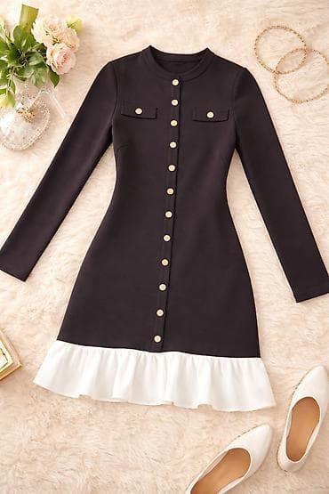 Лосиналар, леггинсылар: Платье с длинными рукавами и контрастным низом - Цвет: глубокий lalafo.kg да — 1 Лосиналар, леггинсылар: Платье с длинными рукавами и контрастным низом - Цвет: глубокий — 1