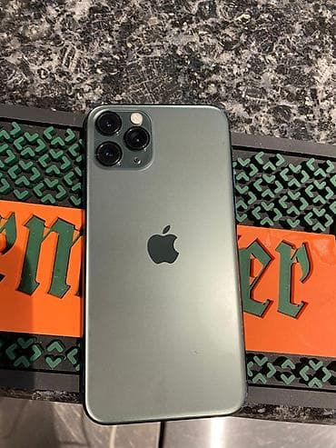 IPhone 11 Pro, Б/у, 256 ГБ, Matte Midnight Green, Зарядное устройство, Защитное стекло, Кабель at lalafo.kg IPhone 11 Pro, Б/у, 256 ГБ, Matte Midnight Green, Зарядное устройство, Защитное стекло, Кабель