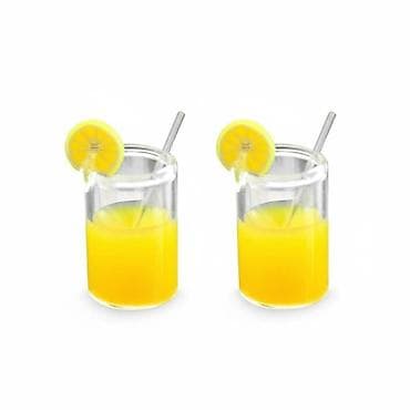 Набор миниатюрных стаканов с лимонадом/соком для кукольного домика (2 at lalafo.kg Набор миниатюрных стаканов с лимонадом/соком для кукольного домика (2