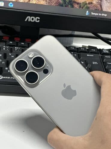 IPhone 15 Pro, Новый, 256 ГБ, Natural Titanium, 84 % at lalafo.kg IPhone 15 Pro, Новый, 256 ГБ, Natural Titanium, 84 %