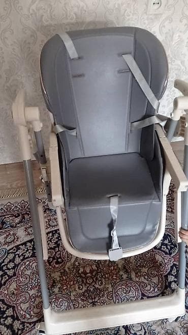 Детский стульчик для кормления, серый - Комфортное мягкое сиденье из at lalafo.kg Детский стульчик для кормления, серый - Комфортное мягкое сиденье из