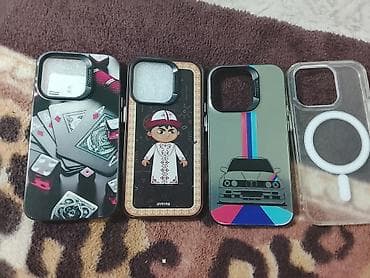 Набор из 4 чехлов для iPhone с крупным блоком камеры и защитным at lalafo.kg Набор из 4 чехлов для iPhone с крупным блоком камеры и защитным