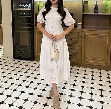 Продается новое белое летнее платье миди в упаковке at lalafo.kg Продается новое белое летнее платье миди в упаковке