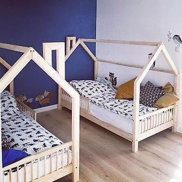 Детская кровать из дерево (диван-кровать/кровать-домик) Цена указана с at lalafo.kg Детская кровать из дерево (диван-кровать/кровать-домик) Цена указана с