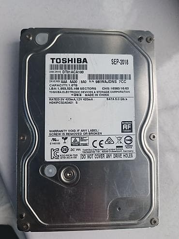 Накопитель для ПК, Б/у, Toshiba, HDD, 1 ТБ, 3.5", Для ПК at lalafo.kg Накопитель для ПК, Б/у, Toshiba, HDD, 1 ТБ, 3.5", Для ПК