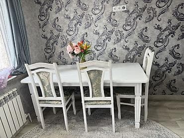Кухонный стол и стул, Б/у, Самовывоз, цвет - Белый at lalafo.kg Кухонный стол и стул, Б/у, Самовывоз, цвет - Белый