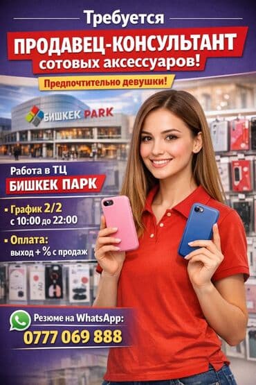 Требуется Продавец-консультант График: Два через два, % от продаж, Полный рабочий день at lalafo.kg Требуется Продавец-консультант График: Два через два, % от продаж, Полный рабочий день