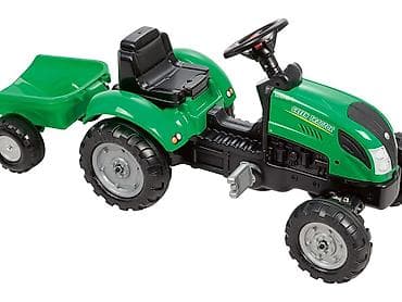 Детский педальный трактор с прицепом - Реалистичный дизайн: зелёный at lalafo.kg Детский педальный трактор с прицепом - Реалистичный дизайн: зелёный