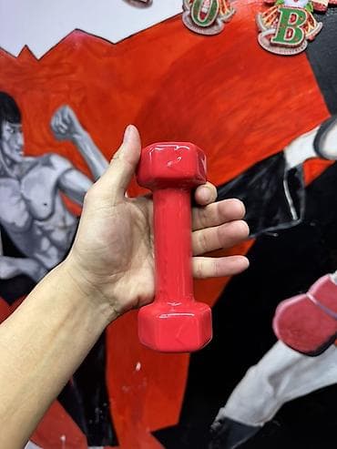 Гантель неоприновая, шестигранная, красная - Вес: 4 lb (≈1,8 кг) at lalafo.kg Гантель неоприновая, шестигранная, красная - Вес: 4 lb (≈1,8 кг)