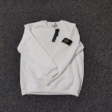 Свитшот Stone Island, белый/чёрный утепленный - Классический крой с at lalafo.kg — 2 Свитшот Stone Island, белый/чёрный утепленный - Классический крой с — 2