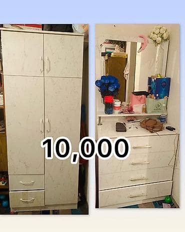 Гарнитур для спальни/прихожей из ЛДСП в светлом мраморном декоре at lalafo.kg Гарнитур для спальни/прихожей из ЛДСП в светлом мраморном декоре