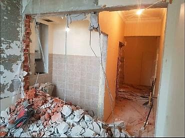 Демонтаж перегородок и штробление под перепланировку. полов и потолков at lalafo.kg Демонтаж перегородок и штробление под перепланировку. полов и потолков