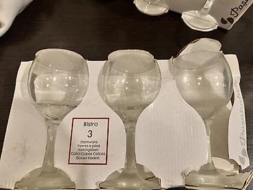 Набор стеклянной посуды: 1) Бокалы на ножке Pasabahce Bistro — набор at lalafo.kg Набор стеклянной посуды: 1) Бокалы на ножке Pasabahce Bistro — набор