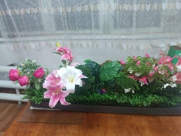 Искусственные цветы для декора. 1. висячие белые цветы "ипомея" 4шт- at lalafo.kg Искусственные цветы для декора. 1. висячие белые цветы "ипомея" 4шт-