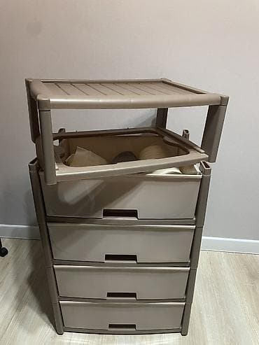 Комод для одежды, Без зеркала, Пластик, цвет - Коричневый at lalafo.kg — 2 Комод для одежды, Без зеркала, Пластик, цвет - Коричневый — 2