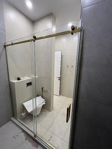 Стеклянная раздвижная перегородка для душевой/санузла - Конструкция at lalafo.kg Стеклянная раздвижная перегородка для душевой/санузла - Конструкция