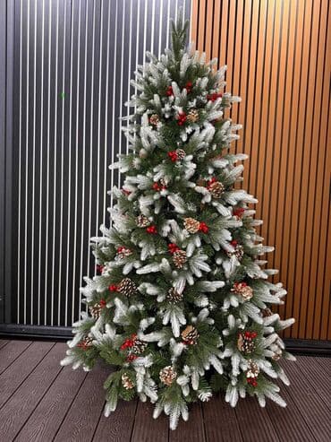 Литая Искусственная новогодняя ёлка со «снежным» эффектом и at lalafo.kg Литая Искусственная новогодняя ёлка со «снежным» эффектом и