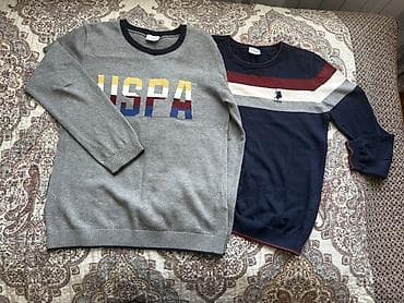 Мужской свитер, Us Polo Assn, Б/у, цвет - Серый, Самовывоз at lalafo.kg Мужской свитер, Us Polo Assn, Б/у, цвет - Серый, Самовывоз