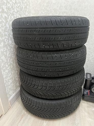 Комплект из 4 автомобильных шин. Продаю 4 шины б/у. 2 - летних, 2- at lalafo.kg Комплект из 4 автомобильных шин. Продаю 4 шины б/у. 2 - летних, 2-