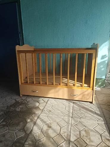 Бала үчүн комод: Детская кроватка из массива/ЛДСП в светлом древесном тоне lalafo.kg да — 1 Бала үчүн комод: Детская кроватка из массива/ЛДСП в светлом древесном тоне — 1