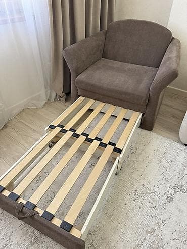 Кресло-кровать, Односпальный, цвет - Коричневый at lalafo.kg Кресло-кровать, Односпальный, цвет - Коричневый