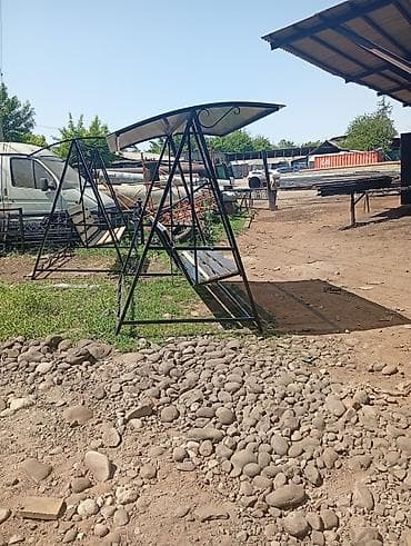 крыша для дома: Садовые качели Металл, С крышей at lalafo.kg — 3 крыша для дома: Садовые качели Металл, С крышей — 3