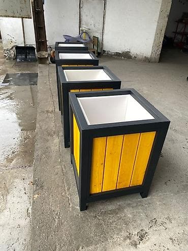 Кашпо уличные кубические, деревянно-металлические - благоустройство at lalafo.kg — 2 Кашпо уличные кубические, деревянно-металлические - благоустройство — 2