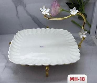 Декоративное сервировочное блюдо на подставке MH‑18. - Форма at lalafo.kg Декоративное сервировочное блюдо на подставке MH‑18. - Форма