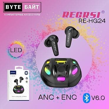 ⭕Recrsi RE-HG24 блютуз наушники Bluetooth v6.0🔹 Кейс с LED подсветкой🪅 at lalafo.kg ⭕Recrsi RE-HG24 блютуз наушники Bluetooth v6.0🔹 Кейс с LED подсветкой🪅