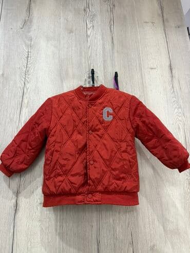 Стёганая детская куртка-бомбер - Цвет: насыщенный оранжевый - at lalafo.kg Стёганая детская куртка-бомбер - Цвет: насыщенный оранжевый -