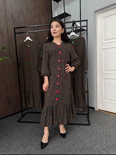 Повседневное платье, Лето, Длинная модель, Штапель, Прямое, Стандарт at lalafo.kg Повседневное платье, Лето, Длинная модель, Штапель, Прямое, Стандарт