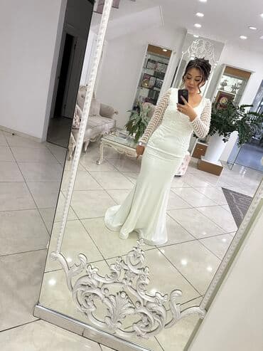 Вечернее платье, Русалка, Длинная модель, С рукавами, Камни, XL at lalafo.kg Вечернее платье, Русалка, Длинная модель, С рукавами, Камни, XL