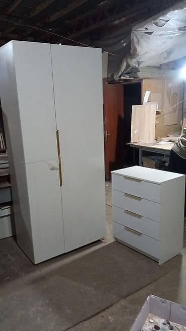 Купе шкафтар: Белый комплект мебели для хранения: шкаф-купе распашной + комод lalafo.kg да — 1 Купе шкафтар: Белый комплект мебели для хранения: шкаф-купе распашной + комод — 1