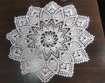 Ажурные круглые салфетки ручной работы, связанные крючком. Описание at lalafo.kg Ажурные круглые салфетки ручной работы, связанные крючком. Описание