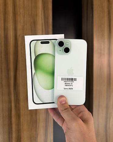 IPhone 15, Б/у, 128 ГБ, Зеленый, Коробка, 87 % at lalafo.kg IPhone 15, Б/у, 128 ГБ, Зеленый, Коробка, 87 %