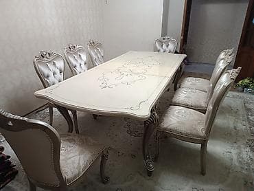Стол и стул для зала, Новый, цвет - Бежевый at lalafo.kg Стол и стул для зала, Новый, цвет - Бежевый