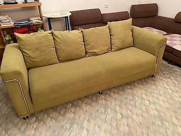 Комплект мягкой мебели, Б/у, Самовывоз, цвет - Зеленый at lalafo.kg Комплект мягкой мебели, Б/у, Самовывоз, цвет - Зеленый