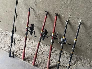 Комплект рыболовных удилищ и катушек. В составе: - 2 шт at lalafo.kg Комплект рыболовных удилищ и катушек. В составе: - 2 шт