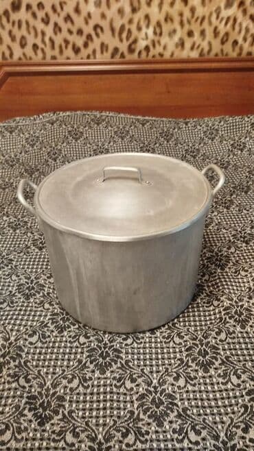 Алюминиевая кастрюля 40 литров с крышкой - Материал: пищевой алюминий at lalafo.kg Алюминиевая кастрюля 40 литров с крышкой - Материал: пищевой алюминий