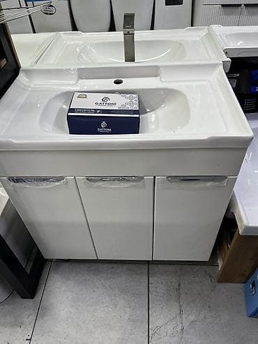 Тумба для ванны, С раковиной, цвет - Белый at lalafo.kg Тумба для ванны, С раковиной, цвет - Белый