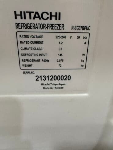 Холодильник Hitachi, Б/у, Многодверный, Total no frost, 60 * 2000 * 60 at lalafo.kg Холодильник Hitachi, Б/у, Многодверный, Total no frost, 60 * 2000 * 60