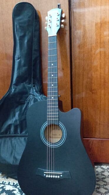 Акустическая гитара 38" с вырезом (cutaway) в матовом черном цвете at lalafo.kg Акустическая гитара 38" с вырезом (cutaway) в матовом черном цвете