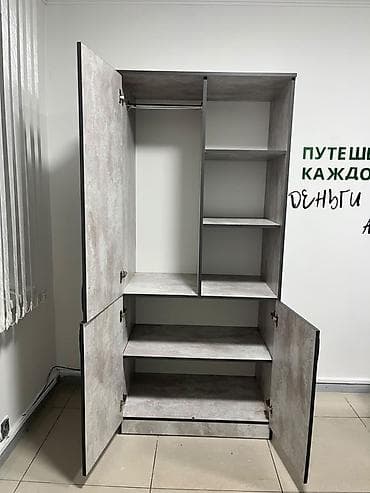 Шифоньер, шкаф для одежды, Прямой, ЛДСП at lalafo.kg Шифоньер, шкаф для одежды, Прямой, ЛДСП