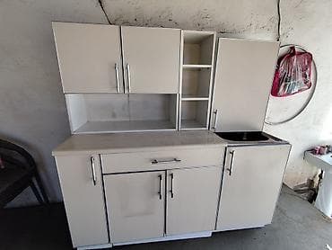 Кухонный гарнитур, Б/у, цвет - Бежевый, МДФ, Самовывоз at lalafo.kg Кухонный гарнитур, Б/у, цвет - Бежевый, МДФ, Самовывоз